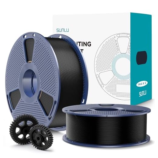SUNLU PLA+2.0 3D Printer Filament 2KG, Upgrade PLA+ Filament 1.75mm, Tougher and Stronger, Dimensional Accuracy +/-0.02mm, 1KG per Spool, 2 Pack, 2KG Total, Black+Black