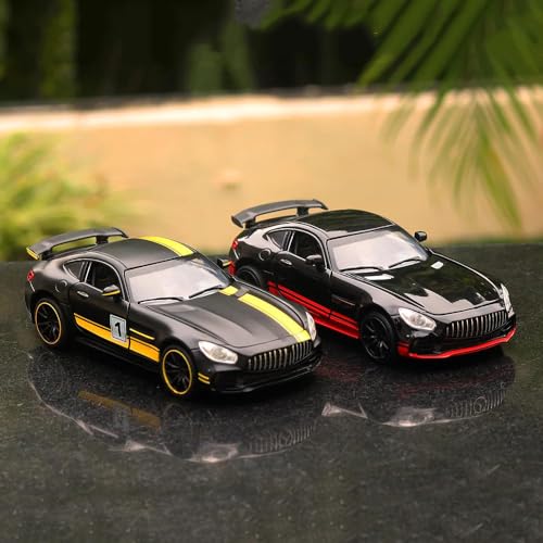 Image of 1:32 AMG GTR Toy Car Die Cast Metal Toy Car for Kids Light Soun Pull Back Openable Door