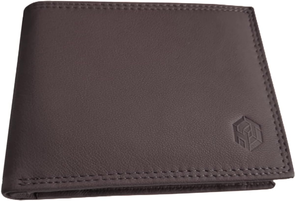 Men's Premium Leather Bi-Fold Wallet | Stylish & Durable | Compact & Lightweight for Everyday Use | Gift for Men (with 6 Month Warranty)