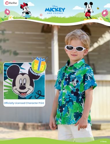 Image of Disney Marvel Spiderman Cars Stitch Star Wars Mickey Boys Hawaii Shirt Button Up Dress Shirts Short Tropical Shirt Kids 2-13Y