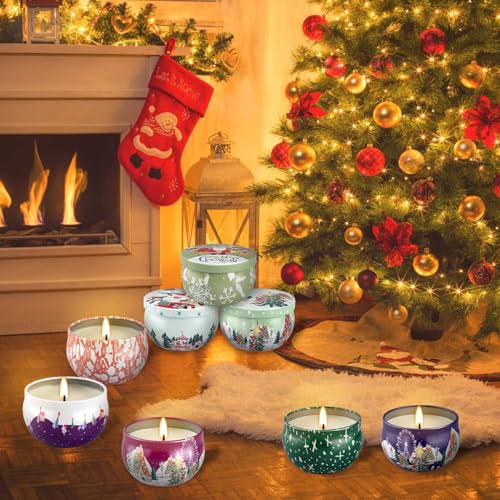 Image of 24 Packs Christmas Scented Candles Gift- Aromatherapy Candle-2.5oz Soy Wax-Long Lasting Burn time, Christmas,Advent, Thanksgiving Gifts, Home Decor