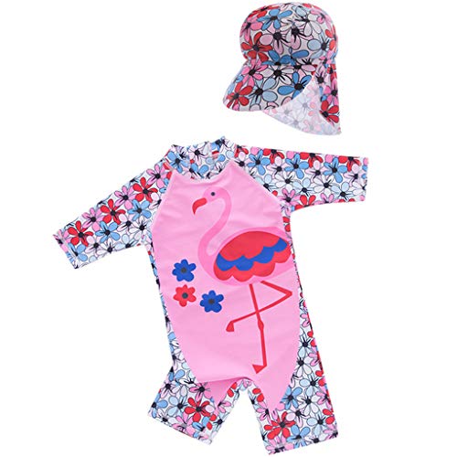 Traje de Baño para Niñas Bañador Bebé Protección Solar UV Flamenco Traje...