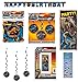 Jurassic World Birthday Party Supplies Decoration Bundle includes Happy Birthday Banner, Swirl Hanging Decorations, Door Poster, 1 Dinosaur Sticker Sheet