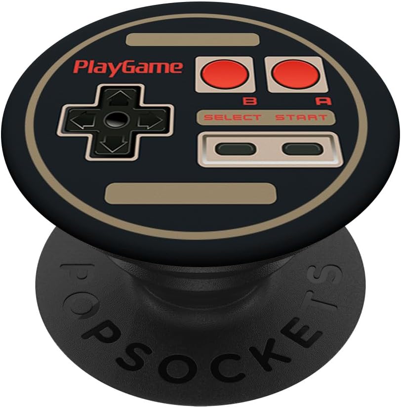 Retro Game Controller Classic Gamer Video Game Button Gaming PopSockets PopGrip: Swappable Grip for Phones & Tablets PopSockets PopGrip for MagSafe
