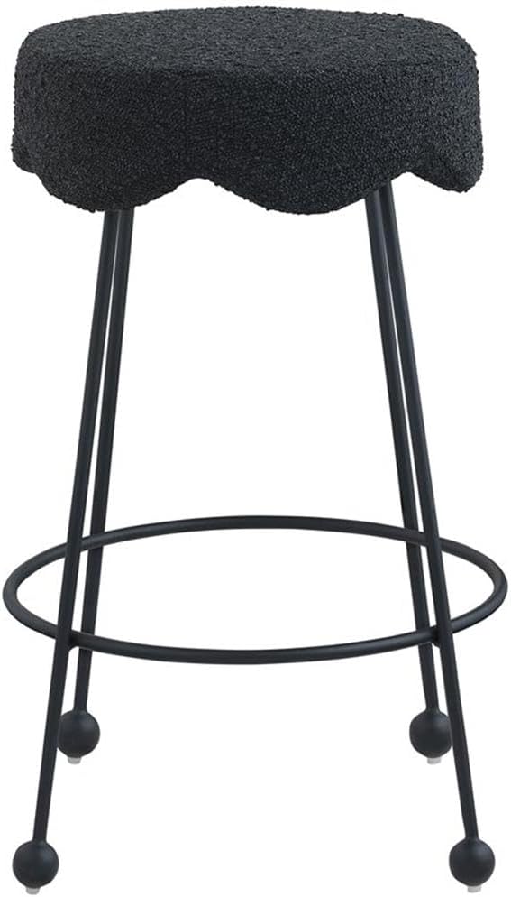 Meridian Furniture Fleur Black Boucle Fabric Counter Stool