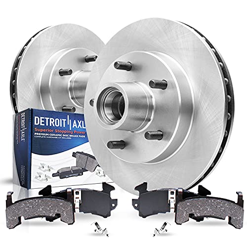 Image of Detroit Axle - Front Brake Kit for Buick Regal GMC Jimmy Sonoma | Chevrolet Malibu S10 Blazer Pontiac Grand Prix Replacement Disc Brake Rotors Ceramic Brake Pads: 10.51 inch inch Rotor