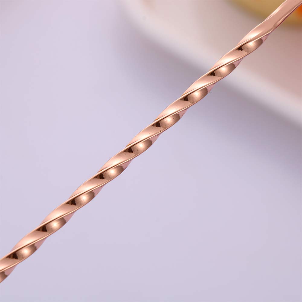 Cucchiai a manico lungo, in acciaio inox, con cucchiaio da cocktail con motivo a spirale, confezione da 2