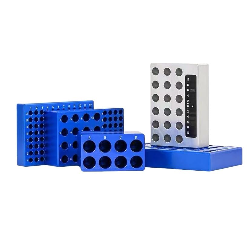 Ice Modular PCR Cooler Low-Temperature Thermostat Pre-Cooled Aluminum Ice Box 0.2/1.5/2/5/10/15/50ML Centrifuge Tube Rack 1/PK(1.5ml 18 Well)