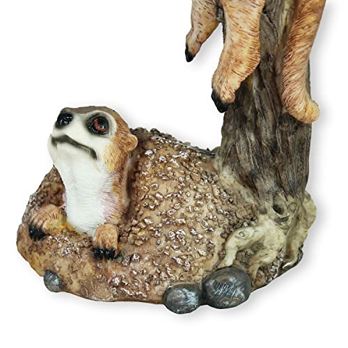 colourliving Erdmännchen Figur chillend und grabend Erdmännchen Gartenfigur Frettchen Deko Erdmännchen Gartendeko (chillend)