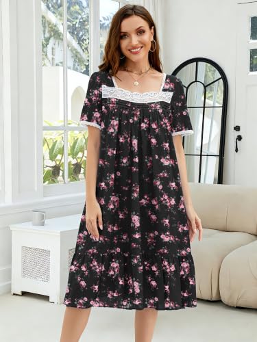 Image of CRIPOM House Dress for Women with Pockets Lace Collar Mumus S-3XL