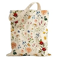 Set includes 1 stylish floral tote bag and 1 matching makeup bag, perfect for women's daily needs. Made from durable canvas material, washable and foldable for easy storage and reuse. Features vibrant double-sided flower prints, bright and clear for ...