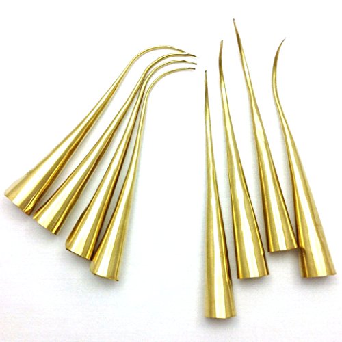 Thai dance brass finger claw nails-Thailand-Set Of 8-Belly dance by Thorlight