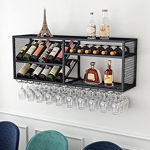 Rangement bar à domicile : casier à vin en fer forgé pour verres et bouteilles - 2