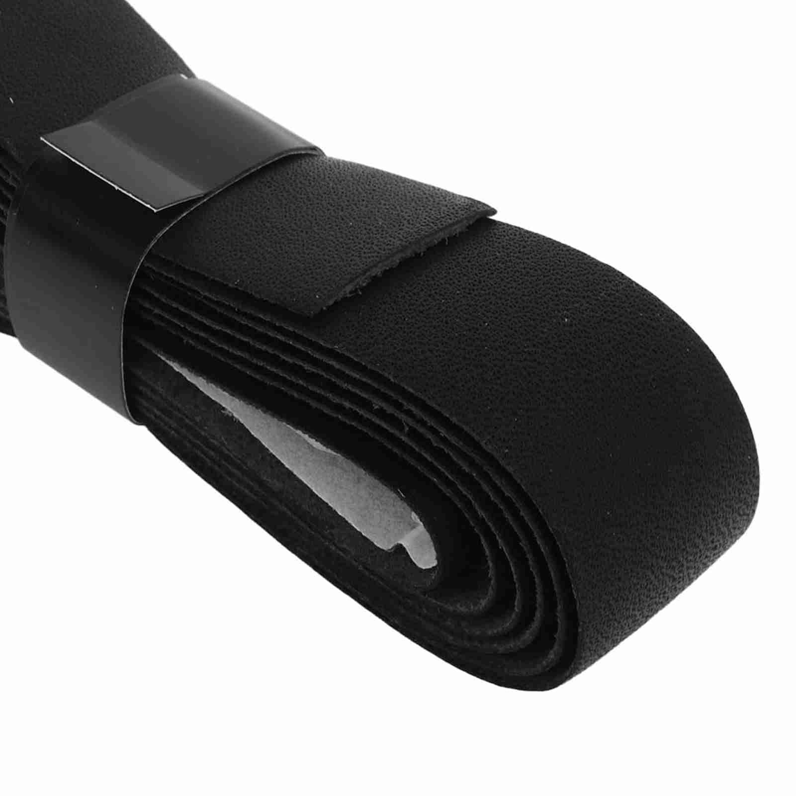 Tennis Racket Grip Tape Leather Badminton Tennis Racket Overgrip Tape Replacement for Outdoor Playground Gym (Black) - Image 4
