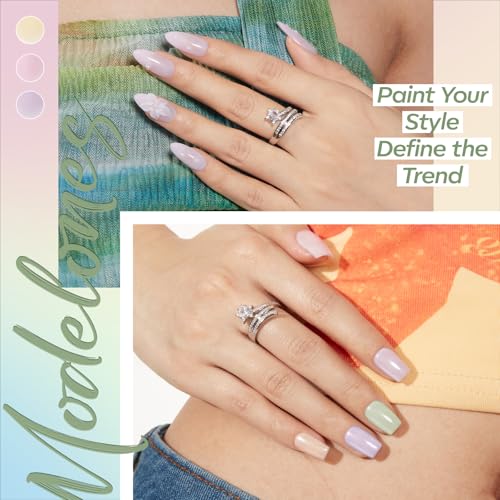 Image of modelones Gel Nail Polish Set Jelly Nude 6Colors Pink Blue Green