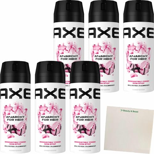 AXE Deo Anarchy for Her 6x 150ml, Deospray Bodyspray ohne Aluminiumsalze, Damen Frauen Women Deodorant, Frauendeo bekämpft geruchsbildende Bakterien und bindet unangenehme Gerüche (6 Produkte)