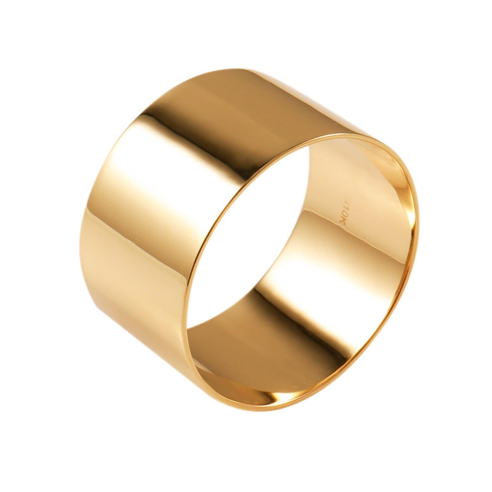 Epinki Anillos Hombre Oro 9K/14K/18K, Ancho 12MM Anillos Matrimonio Joyeria Boda Compromiso