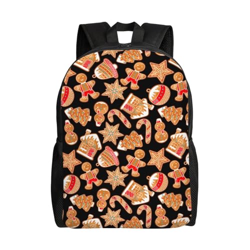 QLIEERE Merry Christmas Gingerbread Holiday Backpack Men 16