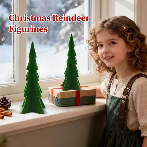 Figurine décorative en bois givré Winter Pine petit arbre de 25cm