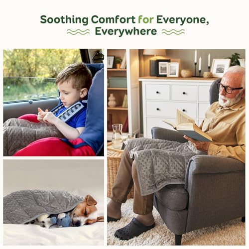 Image of Sivio Weighted Lap Blanket, Weighted Blankets,Soft and Cozy Cooling Heavy Blanket, Calm and Nap, School and Home,2lbs 20 x 30inches, Grey (Pack of 8)