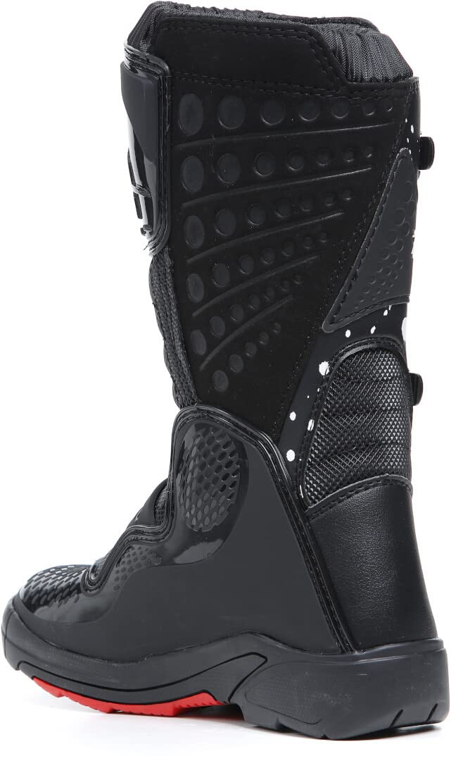 TCX - Comp Kid, Kinder-Motocross-Stiefel, Obermaterial aus Mikrofaser, 3-Schnallen-Polyurethan-Verschluss mit Mikrometrischer Verstellung und Klettverschluss, Schwarz/Weiß