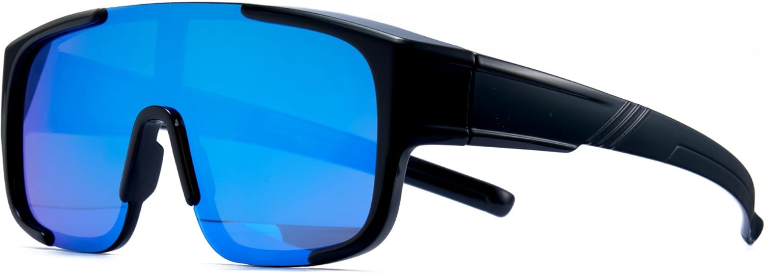 Cyxus Polarized Fit Over Glasses Sunglasses, Wrap-Around UV400 Protection Sport Sunglasses for Men Women P1346
