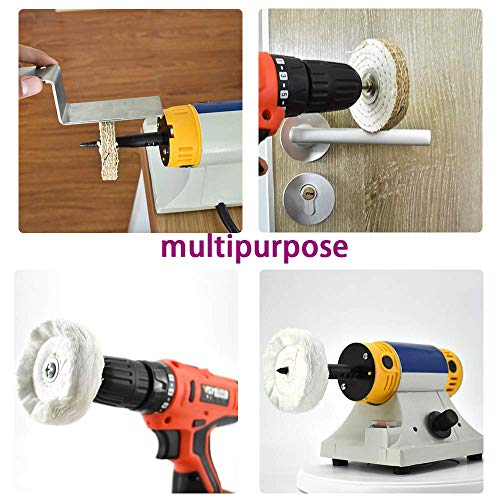 SCOTTCHEN 3 Inch Buffing Polishing Wheel 2/5 inch Arbor Hole for Mini Bench Grinder with one 1/4" Shank for Drill
