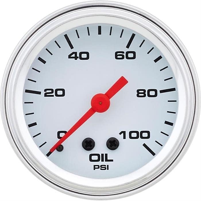 Equus 5244 2" Mechanical Oil Pressure Gauge, White Automotive