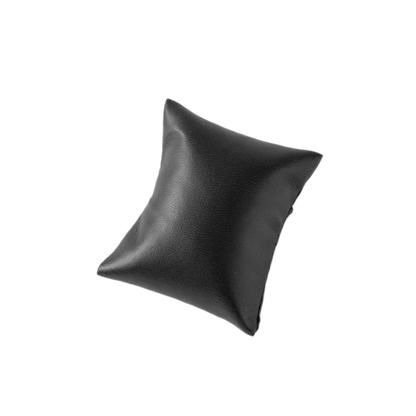 WUYXTO 10pcs Velvet Jewelry Pillow Stand Holder Organizer Bracelet Case Packaging For Wristwatch Display Photography Cushion For Packaging(Black PU 8x9cm)