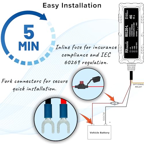RX Tracking 5 Year Dual 4G & 2G Wired GPS Tracker, No Subscription, No Monthly Fee, 12/24V Easy Install, Car Van Motorbike Caravan Motorhome, All-Inclusive Global SIM + Data, UK Company & Support - Image 3