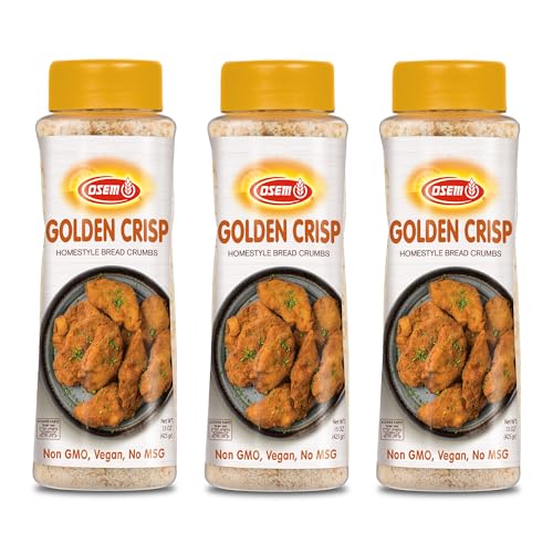 Osem Golden Crisp Bread Crumbs - Plain, 15 oz (Pack of 3)