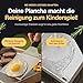NTG - Grillplatte aus 4mm rostfreiem Edelstahl [40 x 30cm] - Plancha mit Fettablauf und Grillspachtel - für Gas- & Kohlegrill - formstabil Grill Zubehör