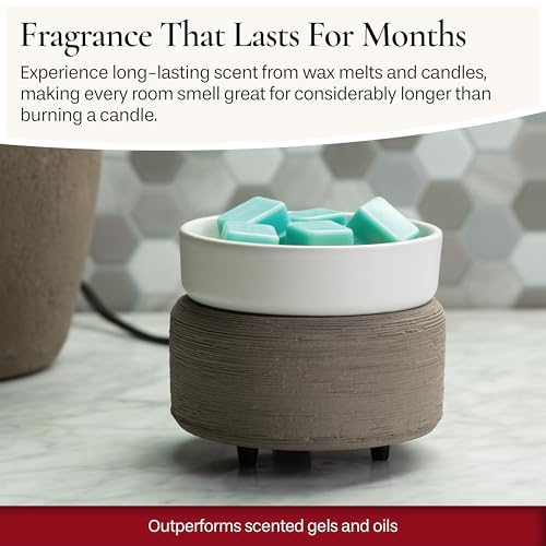 Candle-Warmers-ETC-2-in-1-Candle-and-Fragrance-Warmer-for-Candles-Wax-Melts-GrayTextured–Safe-Flame-Free-and-Long-Lasting-Fragrance Candle Warmers ETC 2 in 1 Candle and Fragrance Warmer for Candles Wax Melts GrayTextured–Safe Flame Free and Long Lasting Fragrance