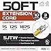 Iron Forge Cable Outdoor Extension Cord 50 Ft - 10 Gauge Heavy Duty Extension Cord, 15 AMP, 10/3 Yellow Power Cable SJTW Weatherproof with 3 Prong