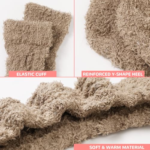 Image of Premillow Womens Fuzzy Socks Fluffy Socks Women Winter Cozy Sock Warm Slipper Home Sleeping Sock for Women