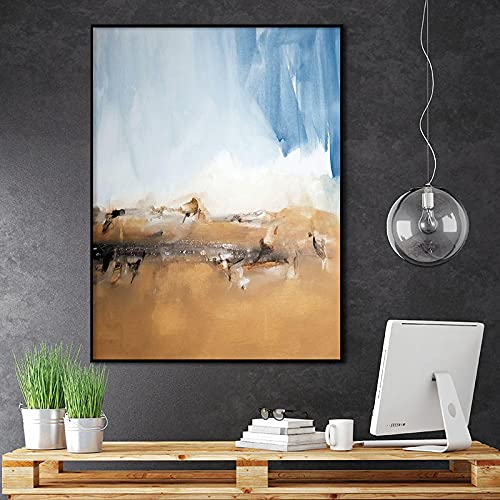 Tableau abstrait vague de mer 30x50cm pour un salon moderne