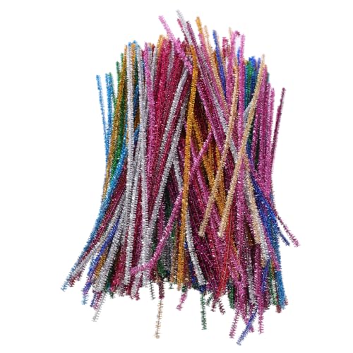 Homoyoyo 400pcs Chenille Stems Handmade Craft Material Glitter Twisted Rods for Boys and Girls' DIY Crafts Family Bonding