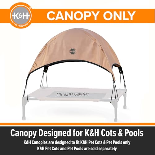 K&H Pet Products - Toldo para Cuna para Mascotas para Camas Exteriores elevadas para Perros, toldo para Perros para cunas de Perro (Las cunas se Venden por Separado), Bronceado, pequeño 22 x 17 - Image 4