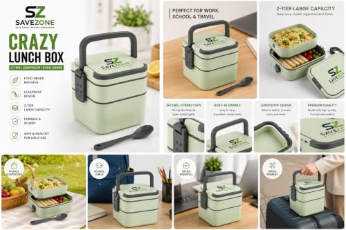 Image of Lunch Box for Office Use, Microwave Safe Lunch Box for Men & Women, Leakproof Bento Lunchbox for Office, College Girls & Kids Boys