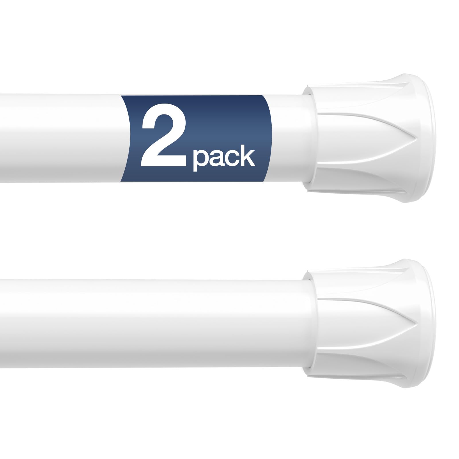 Photo 1 of ZipGlo Spring Tension Curtain Rods, 28-48 Inch, White (2 Pack)