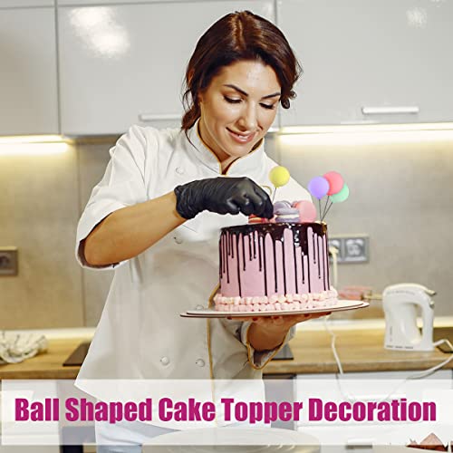 Balloon Cake Topper, 30Pcs Mini Balloons Cake Picks Colorful Round Shape Ball Cupcake Toppers Birthday Cake Toppers For Wedding Baby Shower Party Cake Decoration Supplies #TOP3