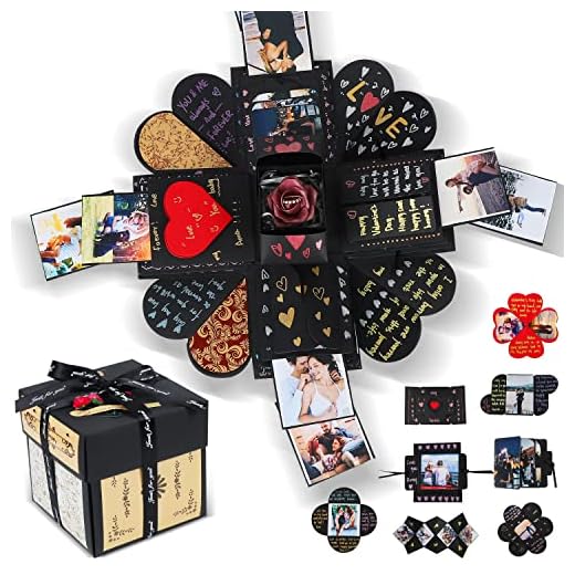 YITHINC Caja Sorpresa con Fotos, Explosiva, Ideas Originales de Bricolaje, Regalo de San Valentin para Mujer Hombre