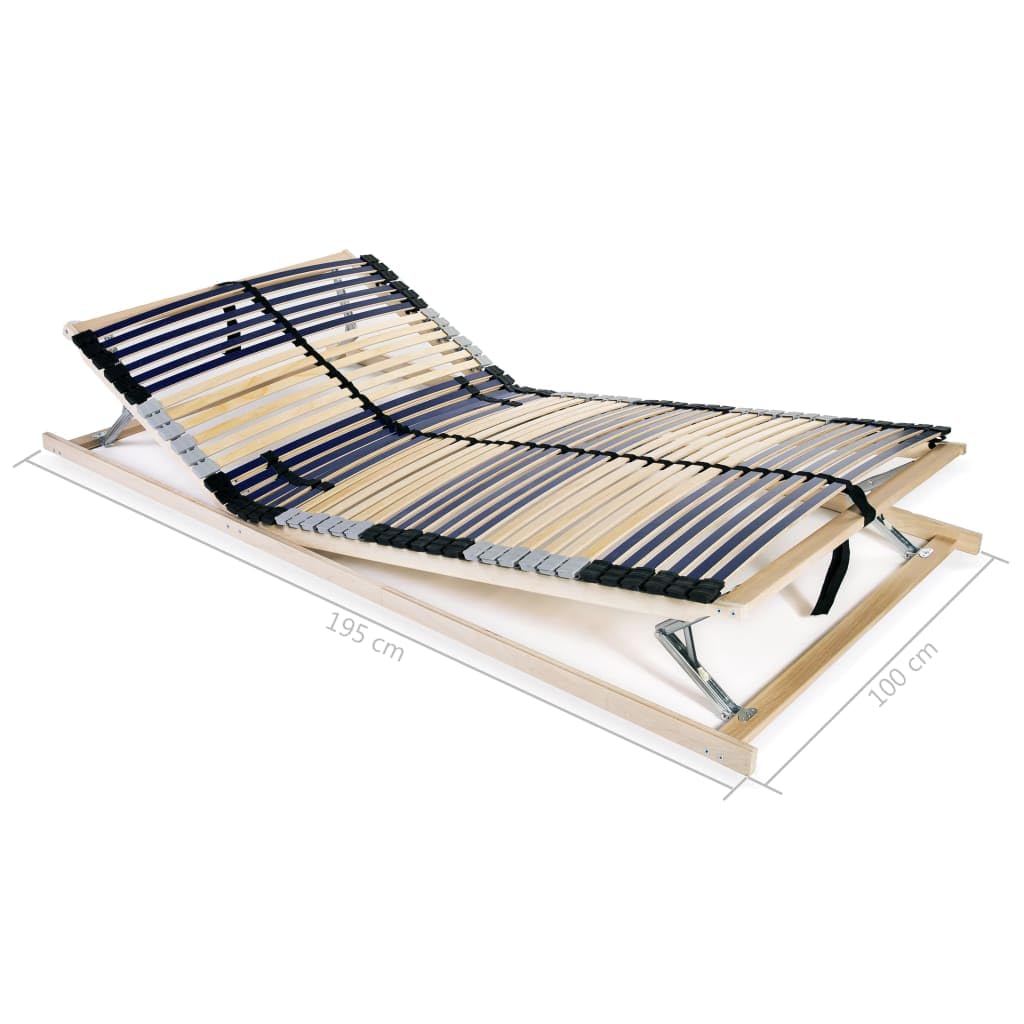 vidaXL Legno Faggio Rete a Doghe 7 Zone con 42 Doghe 100x200cm Struttura Letto