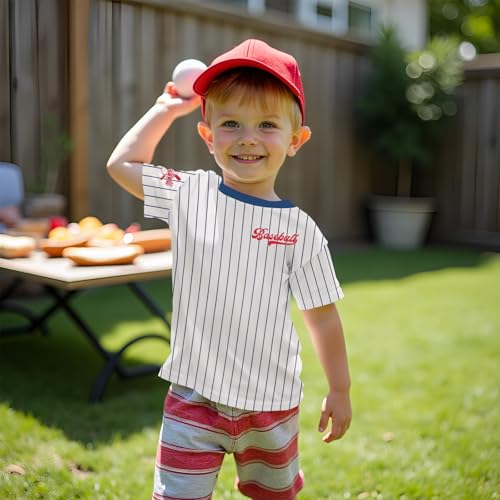 Toddler Baby Boy Girl Baseball Shirt Funny Stripe Jersey T-Shirt Kid Summer Game Day Short Sleeve Tee Tops4