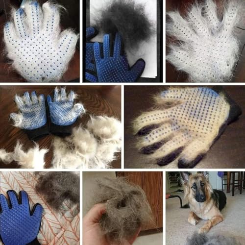 Luva Escova Pet Nano Magnética Massageadora para Remover Pelos de Cães e Gatos