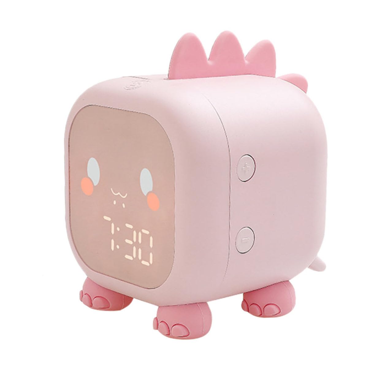 Ciieeo Kinderwecker mit LED Nachtlicht USB Schlafgeräuschen und Nickerchen Timer Rosa aus Abs und Silikon für Schlafzimmer