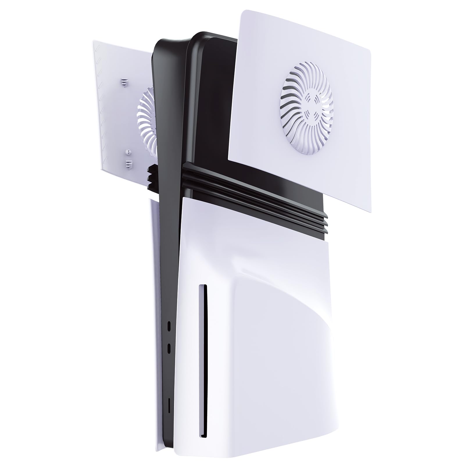 Piastre di Copertura Frontalino per PS5 Pro Console, Guscio Laterale di Ricambio Mezza Coperchio Superiore Destro e Sinistro con Prese D'aria Accessori per PS5 Pro Digital/Disc Edition