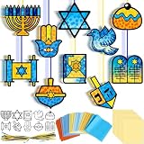 Eersida 32 Pcs Hanukkah Suncatchers Craft Kits, Chanukah DIY Ornaments