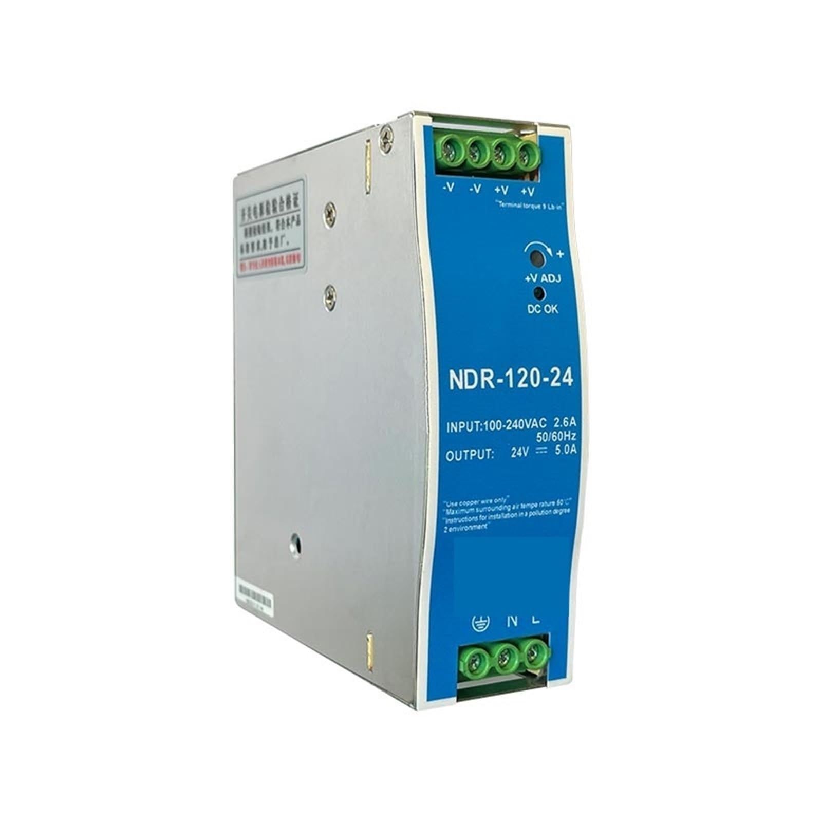 Alimentatore industriale 1PCS 12V 24V 48V NDR120W 100-120VAC/180-240VAC(NDR-120W-24V 5A)
