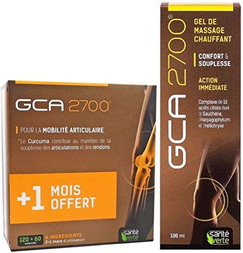 Salud Verdeu00a0u0096u00a0confort articulaciones GCA 2700u00a0Kit completou00a0u0096u00a03u00a0meses de tratamiento de + Gel de masaje